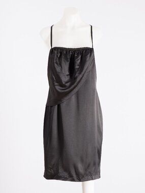 Emporio Armani Vintage Black Satin Strappy Dress, IT 44 (US M)